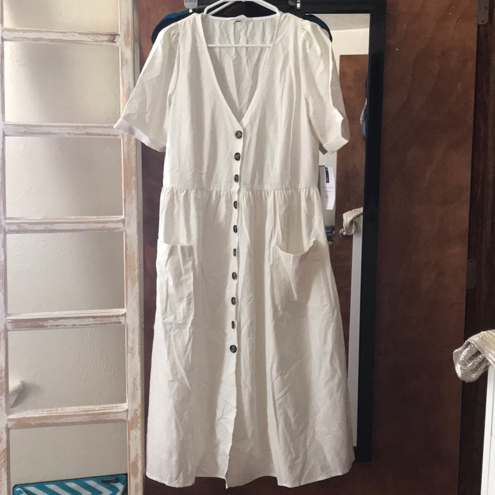 White button down dress
